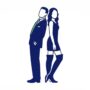 Minimalist illustration of a man and a woman (referencing Pretty Woman characters) standing back-to-back, symbolizing the Zone of Possible Agreement (ZOPA) in negotiation.