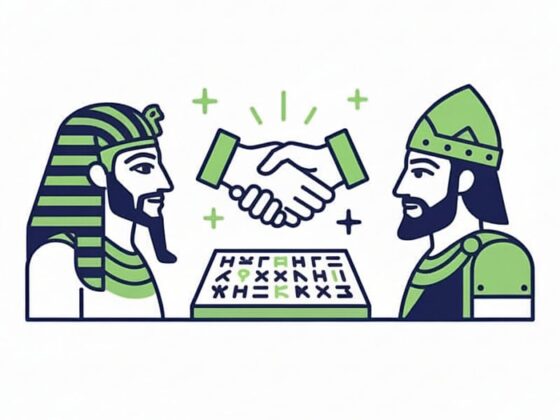 Illustration of the Battle of Kadesh used to explain ancient negotiation strategy and peace agreements.