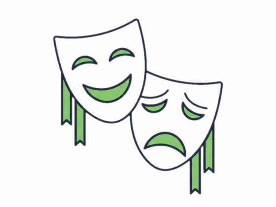 minimalist illustration of a theatre stage symbolising complex negotiation strategy and performance