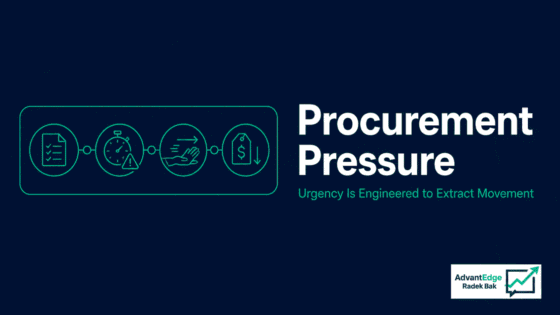 Procurement pressure in negotiation showing urgency and deadlines extracting movement from a commercial team